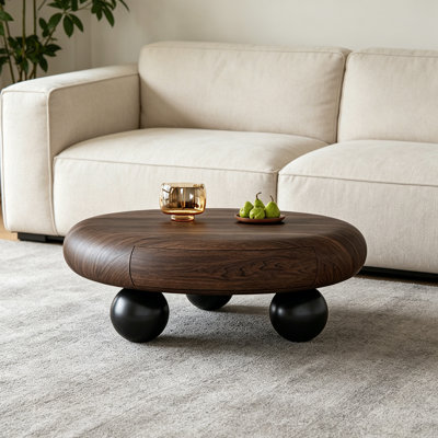 Medieval-style round storage coffee table