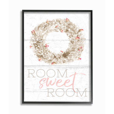 «Room Sweet Room Boxwood Watercolor Wreath», art mural