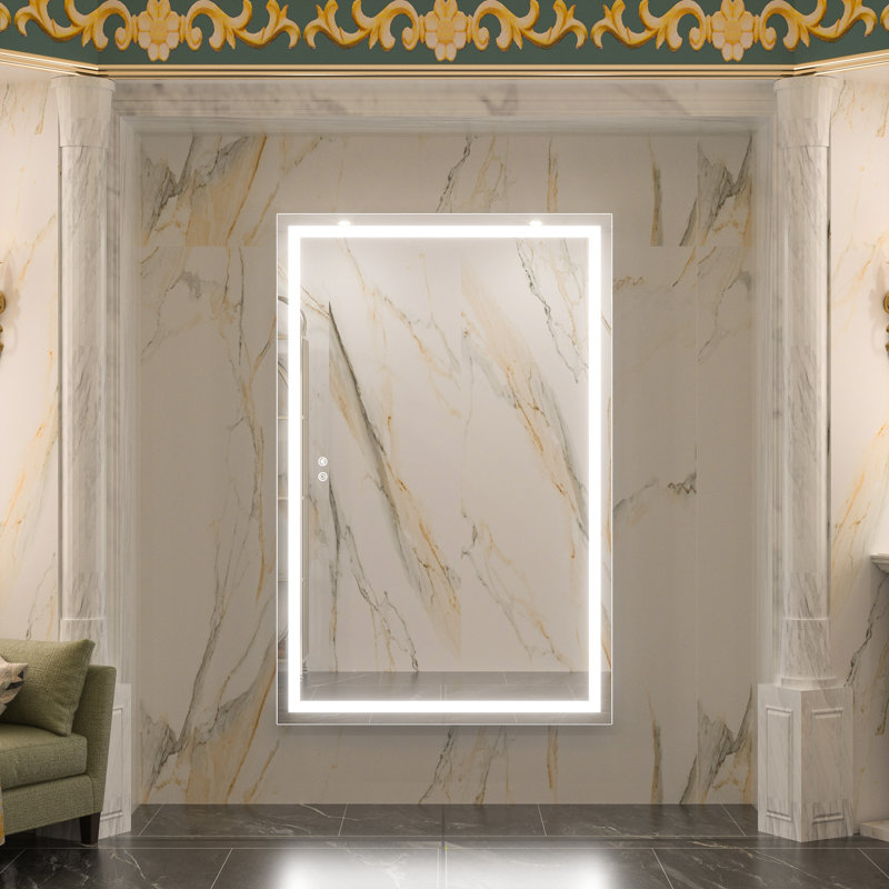 Miroir de salle de bain Lashaunte, Rectangle, 36 po x 55 po