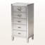 Armoire de rangement décorative à 5 tiroirs Gear au fini métal argenté, H 36,23 po x l 17,32 po x P 13,39 po