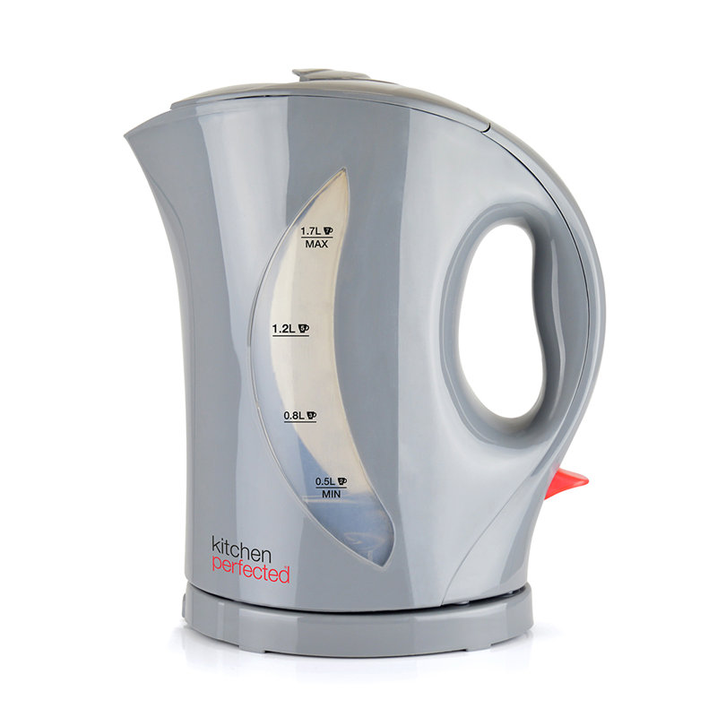 Kitchen Perfected 1.7L Plastic Electric Tea Kettle, Grey