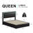 Led Bed Frame With 4 Storage Drawers, Smart Control RGB LED Lights On  Headboard,With Remote Control, Upholstered Adjustable Headbaord-113474564-113474566