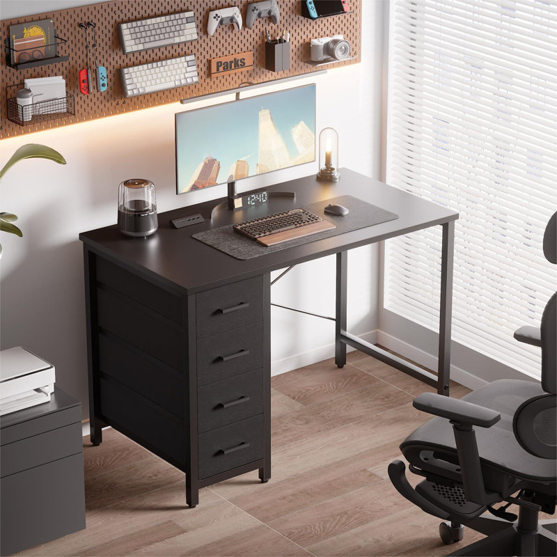 Bureau d'ordinateur 32 pouces avec 4 tiroirs petit bureau pour la chambre à coucher
