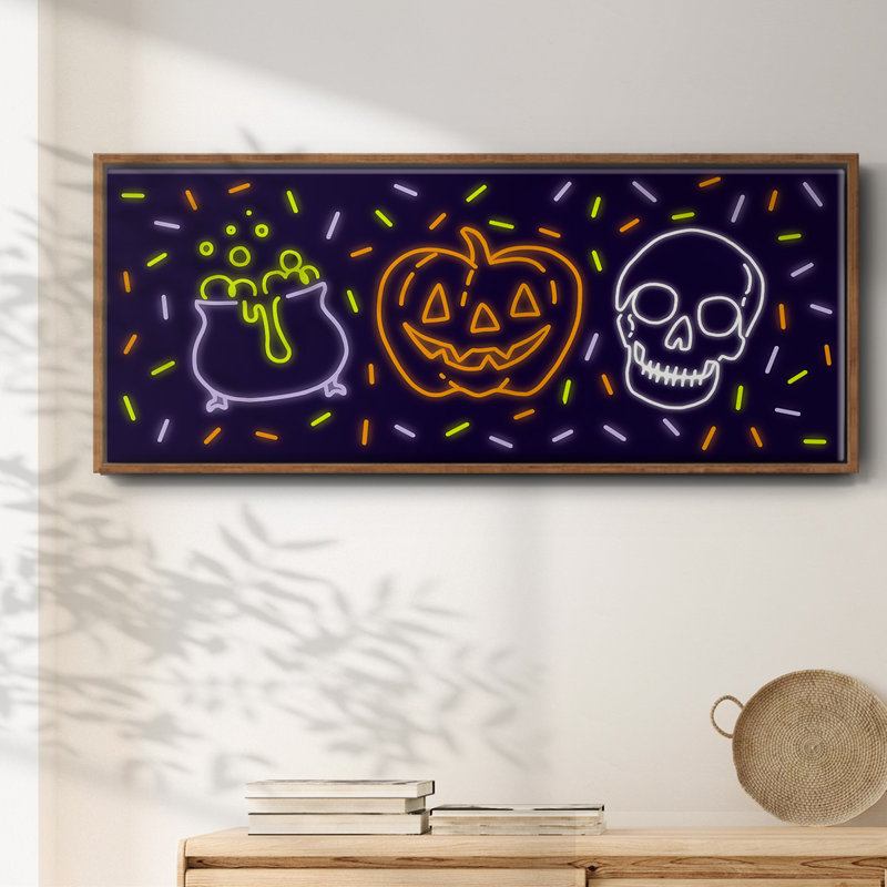 Neon Halloween Collection D-, toile encadrée, H 12 po x l 30 po