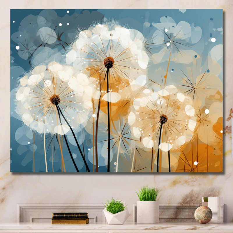 Dandelion Natures Sunbursts I - Dandelion Wall Art, 24" H x 32" W x 1" D, Wrapped Canvas