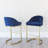 Berlin 26" Counter Height Brass Stainless Steel Upholstered Velvet Barstool-2059363039