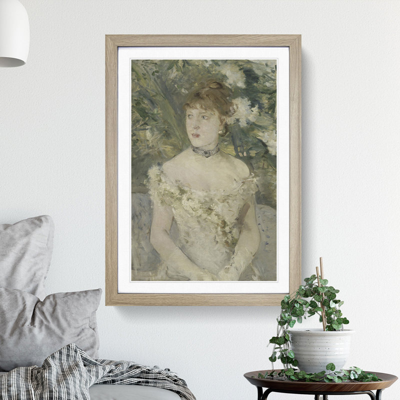 Young Girl in a Ball Gown by Berthe Morisot - Picture Frame Painting, Oak Framed, 65cm H x 48cm W x 2cm D