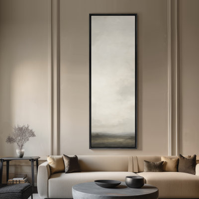 Grand art mural encadré sur toile - Horizon nuageux minimaliste, impressions de paysage - 60 po x 20 po
