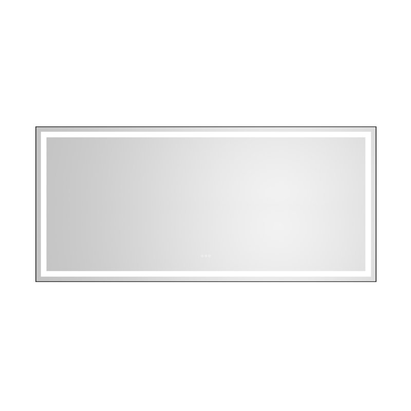Miroir de salle de bain 96 x 48 pouces à DEL avec cadre en aluminium (miroir inclus seulement), 48" x 96"