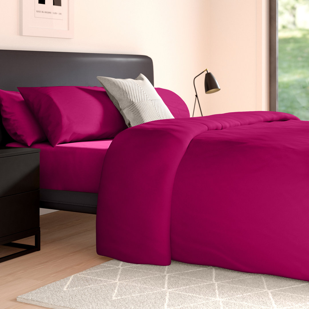 Cotton Blend Plain Dyed Duvet Cover Set with Pillowcases | Premium Polycotton Bedding for Comfort & Style