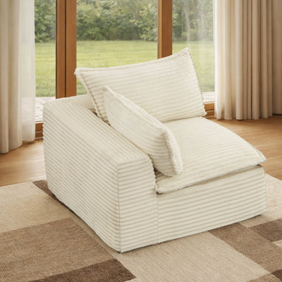Fauteuil droit moderne rembourré avec dossier rembourré