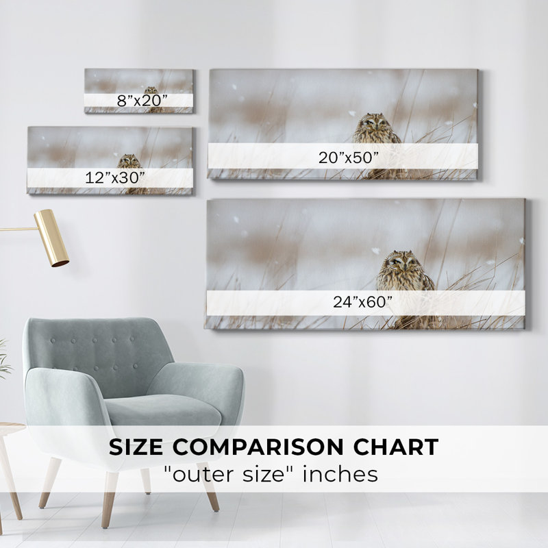 Prairie d'hiver sur toile tendue, H 24 po x l 60 po x P 1,5 po