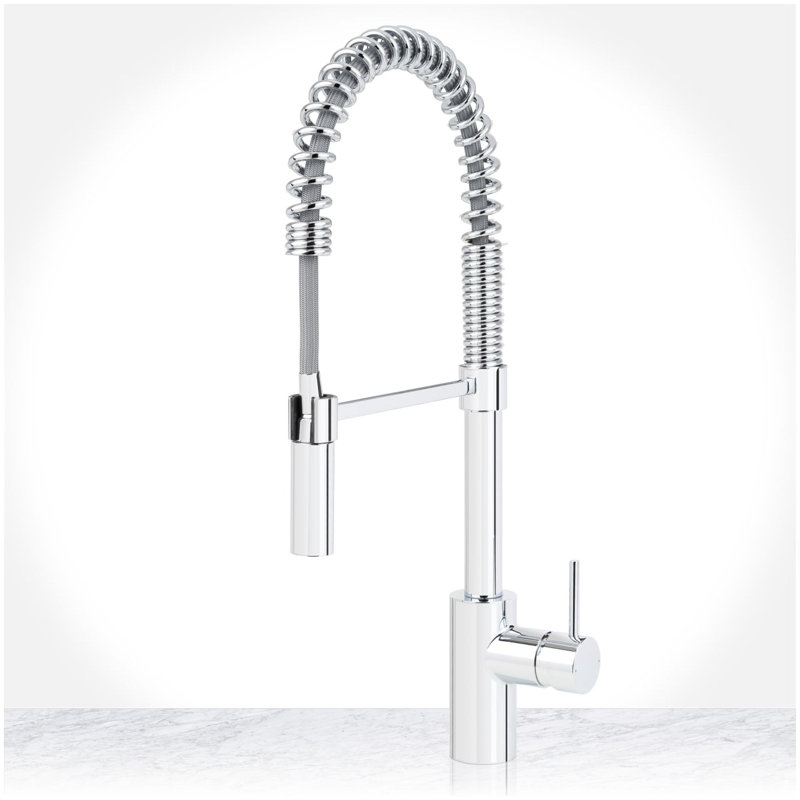 Mia 1.8 GPM Pre-Rinse Pulldown Kitchen Faucet - Includes Optional Deck Plate, Polished Chrome