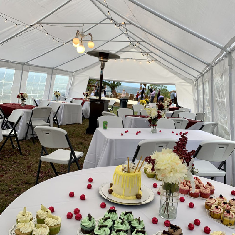 White 20x40 ft Metal Frame Outdoor Event Tent with Windows