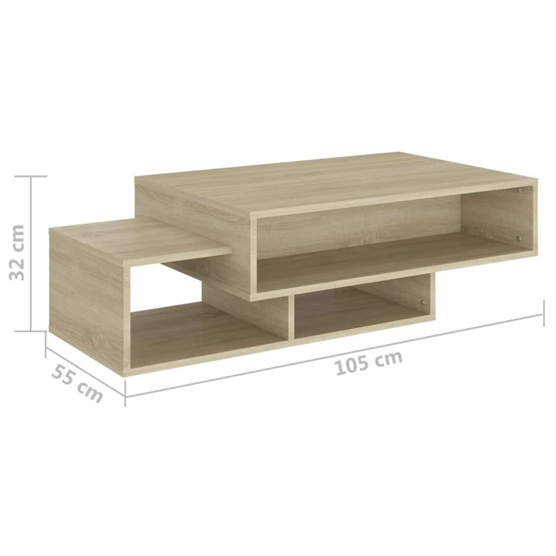 Godding Pedestal Coffee Table with Storage, Sonoma Oak