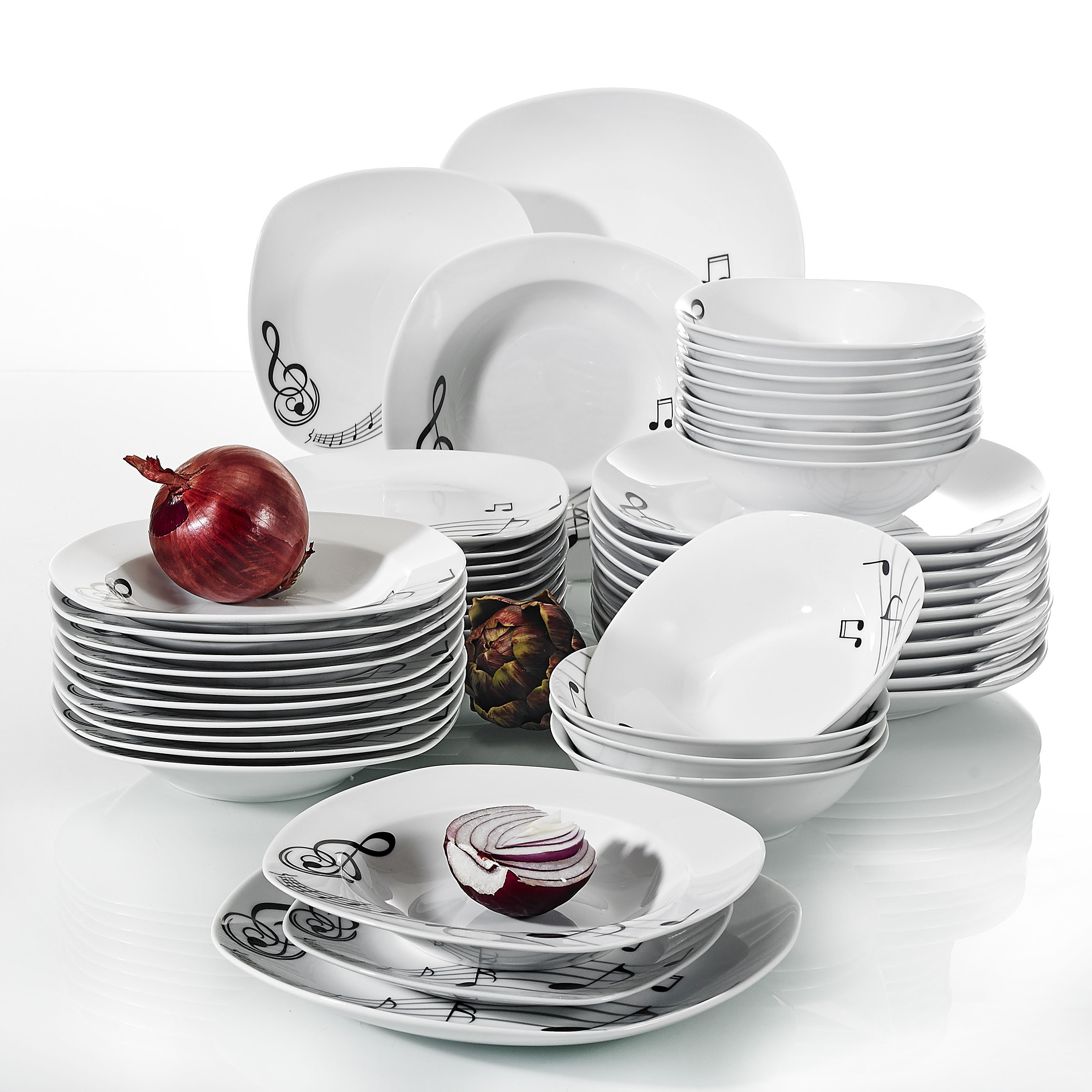  MALACASA 24-Piece Gourmet Porcelain Dinnerware Sets