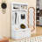 Wooden Hall Tree with Shoe Bench, Cabinet, Hooks and Top Shelves-1408081282