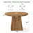 39" Solid Wood Round Pedestal Dining Table