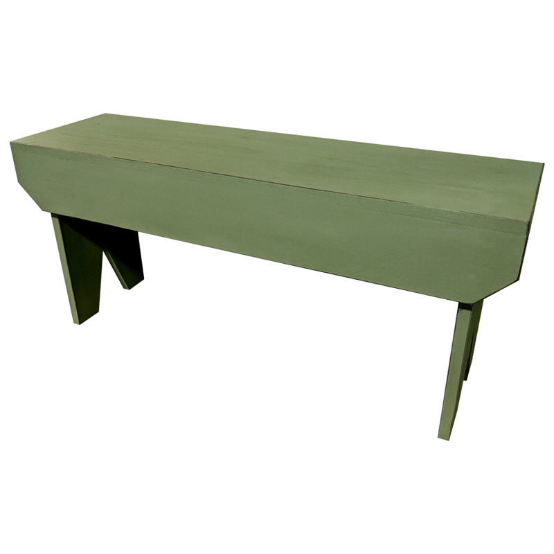 Banc en bois Wyatt, Vieux sauge, H 16 po x l 48 po x P 10,5 po