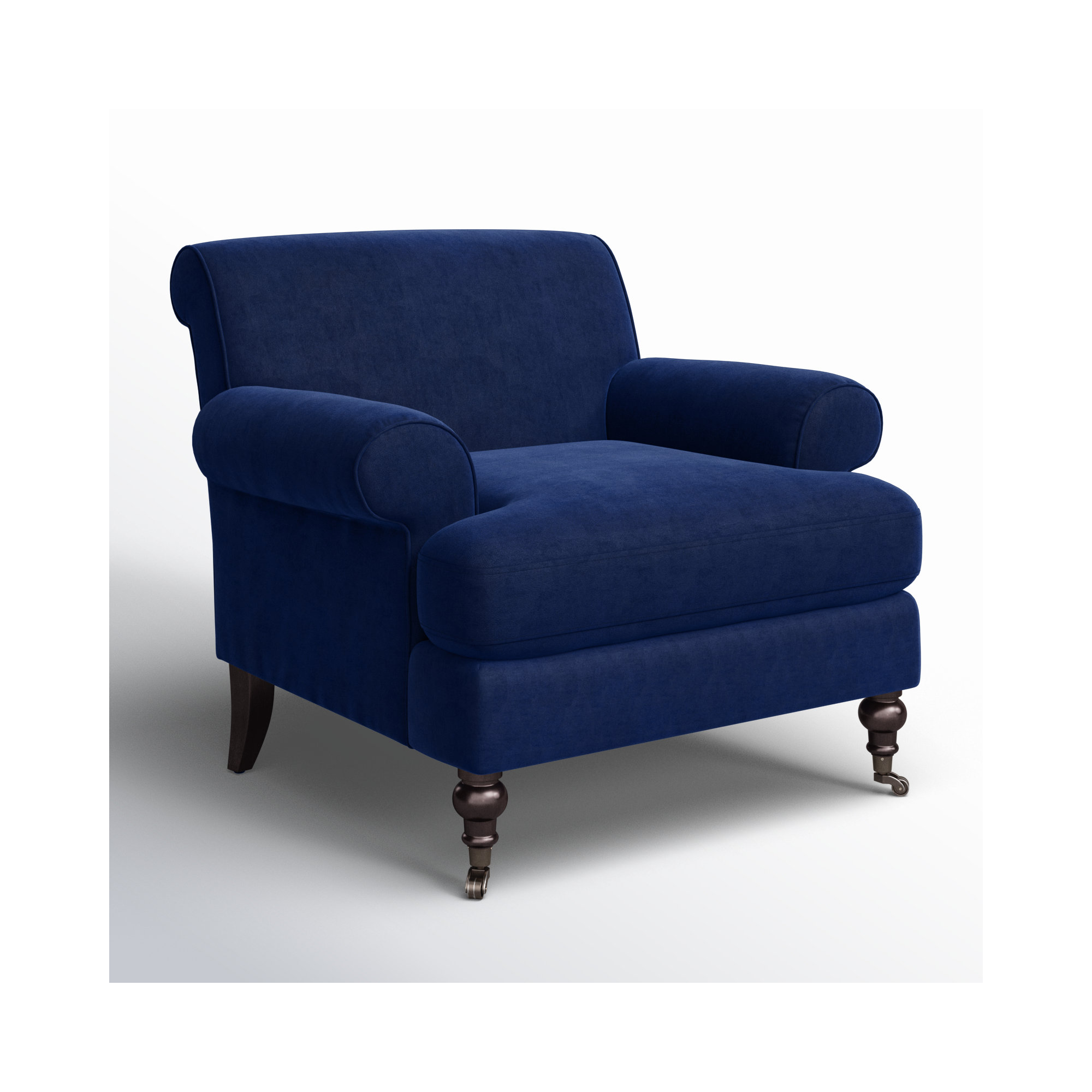 Harbor Upholstered Armchair, Navy Blue Velvet