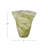 Round Hand-Blown Glass Ruffled Vase With Swirled Design