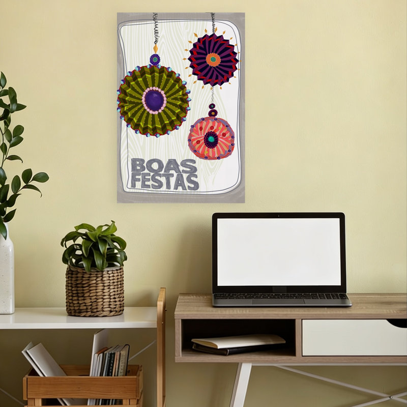 Festive Boas Festas Colorful Vibrant Abstract Wall Art Print, 45.72cm H x 30.48cm W