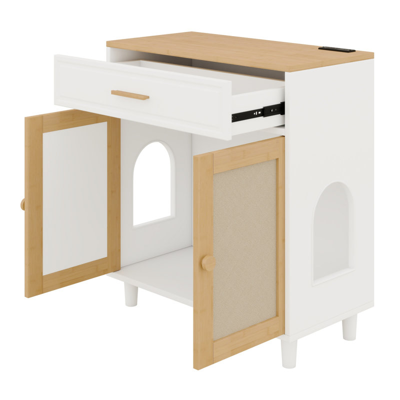 All-In-One Cat Litter Cabinet & Multi-Functional Side Table