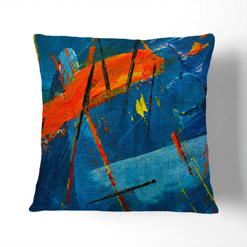 Abstract Square Throw Cushion, 55 x 55 cm, Black