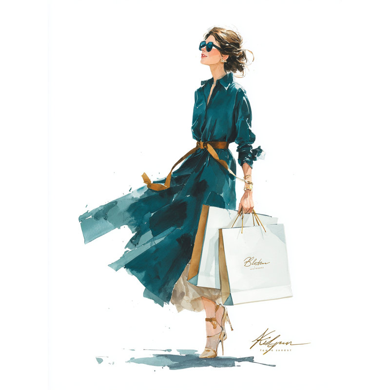Elegant Stride Wrapped Canvas Wall Art