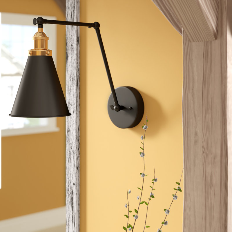 Kimberly Iron Swing Arm Sconce, Matte Black, Matte Black