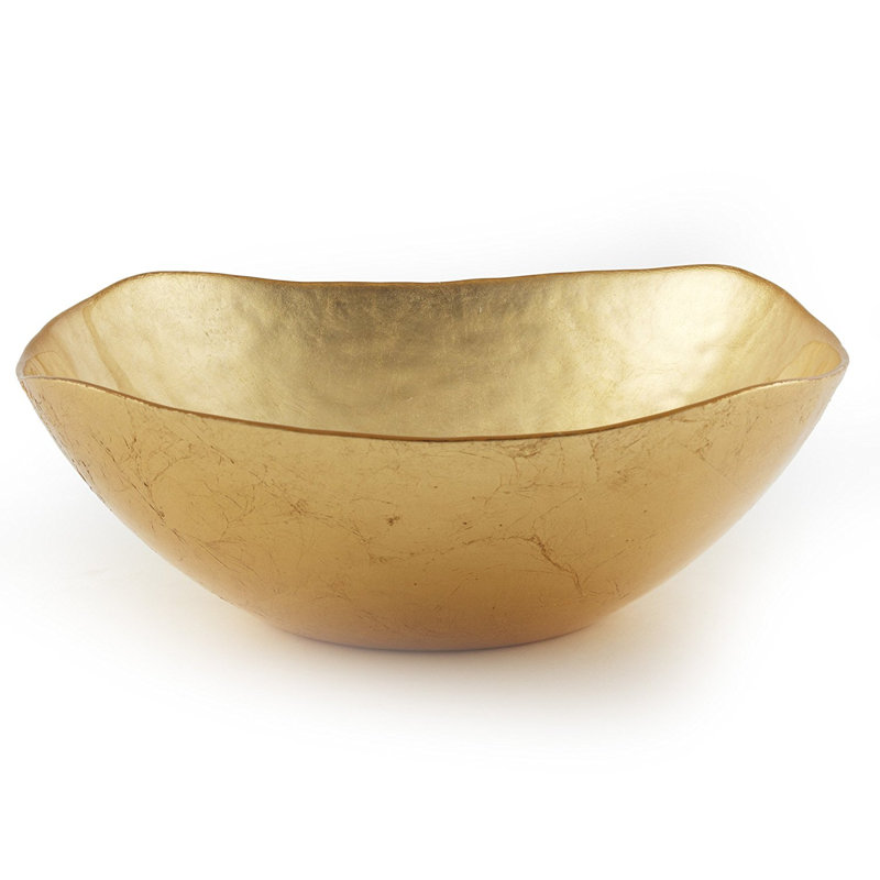 Ebern Designs Verlie Glass Serving Bowl, 3.5" H x 9.5" W x 9.5" D