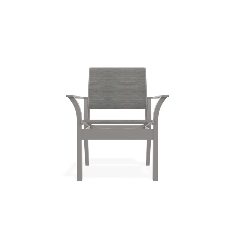 Chaise de café empilable en polymère de qualité marine Leeward Sling, Gris chaleureux, Sicile