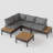  Outdoor 4-Person L-Shaped Metal Seating Group With Cushions-891372344