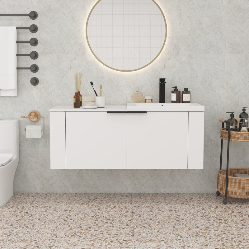 Ensemble de meuble-lavabo 48 po avec armoires, Chêne blanc Américain