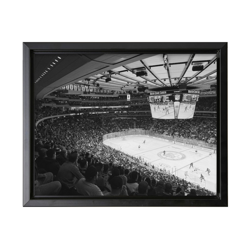 Hockey sur glace, 18"H x 24"W, Canvas, Black Framed