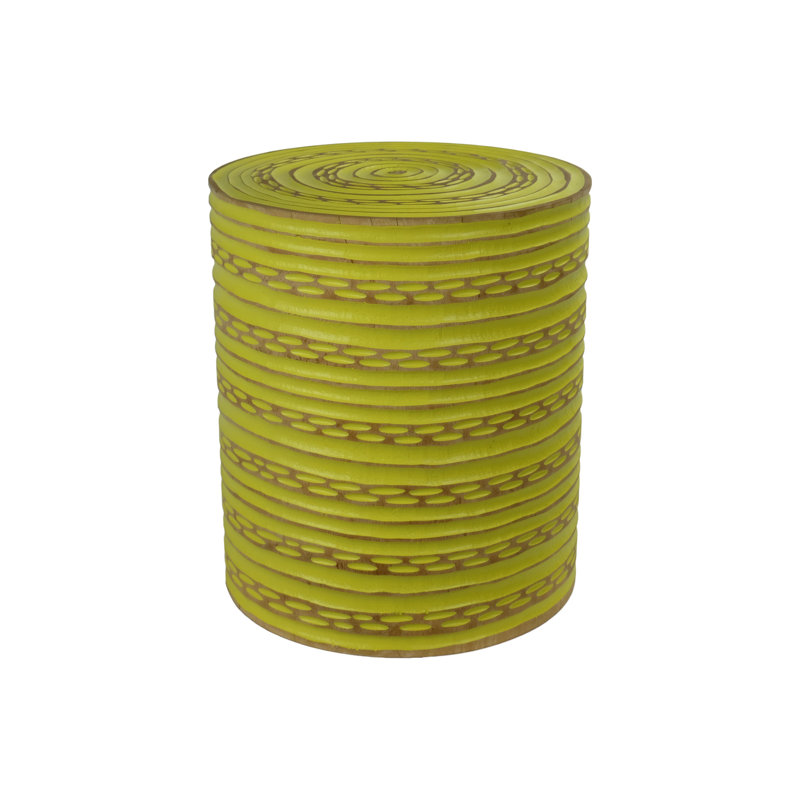 Mayne Solid Wood Accent Stool, Yellow