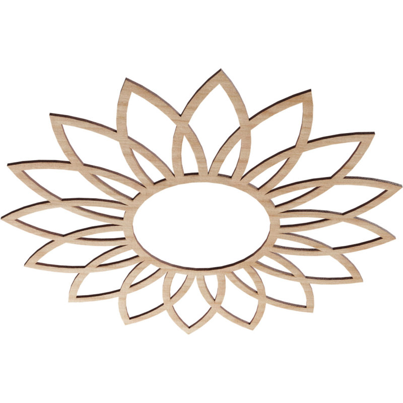 Médaillon de plafond en bois de marguerite 30 po x P 10 po x P 10 po, H 28 po x l 28 po x P 0,38 po, Aulne