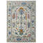 Karina Hand Knotted Wool Floral Area Rug in Ivory/Blue/Green/Orange-1626070399