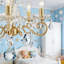 Mini lustre moderne en cristal avec 5 lumières, finition dorée pour le salon, l'îlot de cuisine, la chambre à coucher ou le vestibule