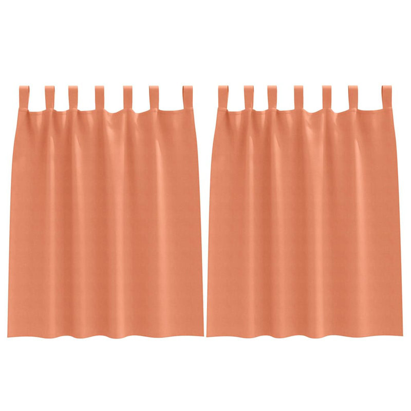 Curtains With Curtains 2 Pcs Polyester, 140cm Width x 140cm Drop, Terracotta