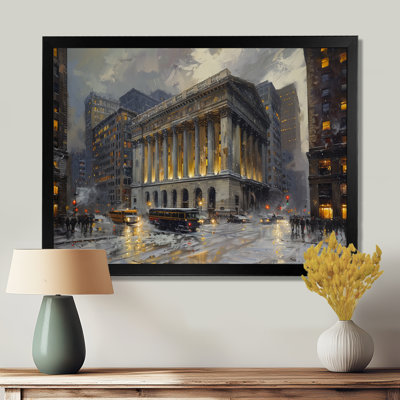 Beige Banks architectural à New York Winter - salon d'art mural Banks