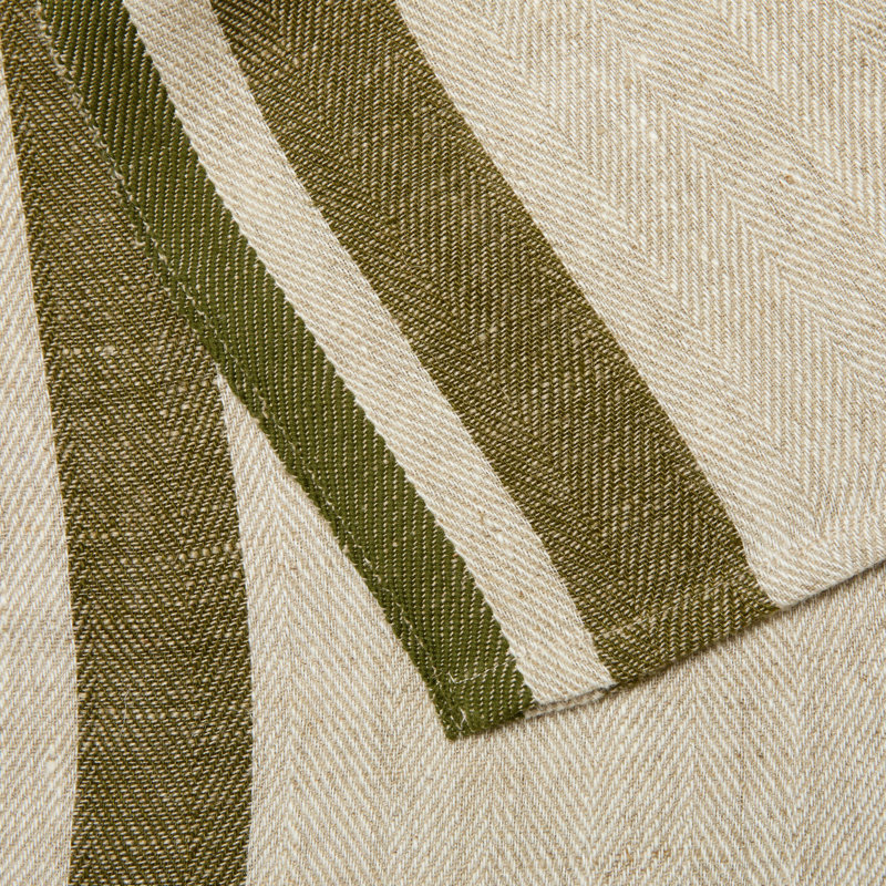 Torchon Gordes, olive, naturel, 20 po x 30 po, Olive / naturel