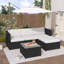 Rattan Garden Sofa Set With Glass Top Coffee Table-1664919317-1669021592
