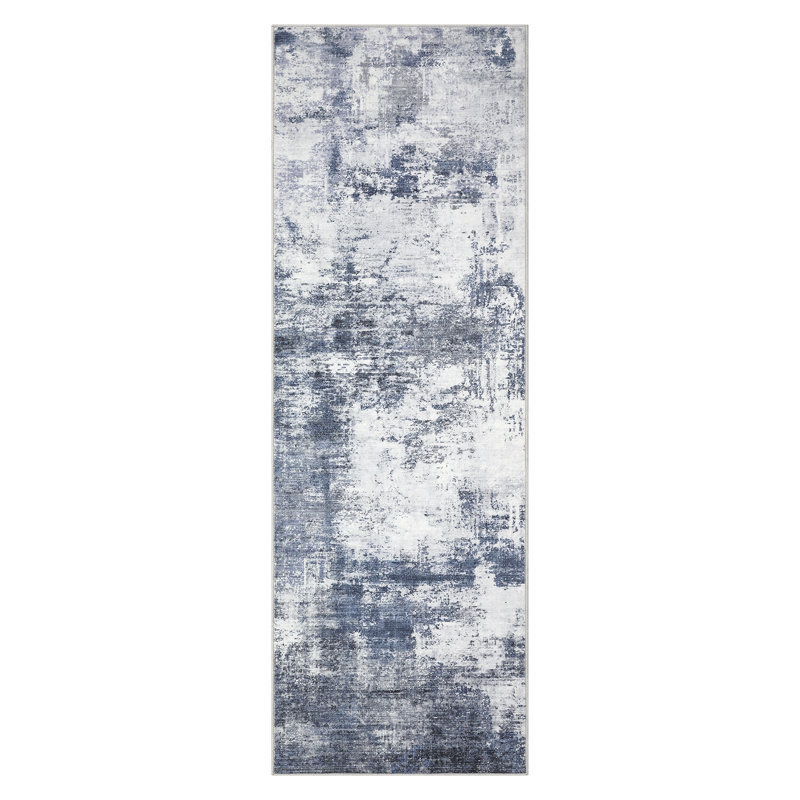 Abstract Machine Washable Rug Non-Slip Area Rug Modern Design Rug Durable Floor Carpet Easy-Cleaning Rug, Runner 2' x 6'