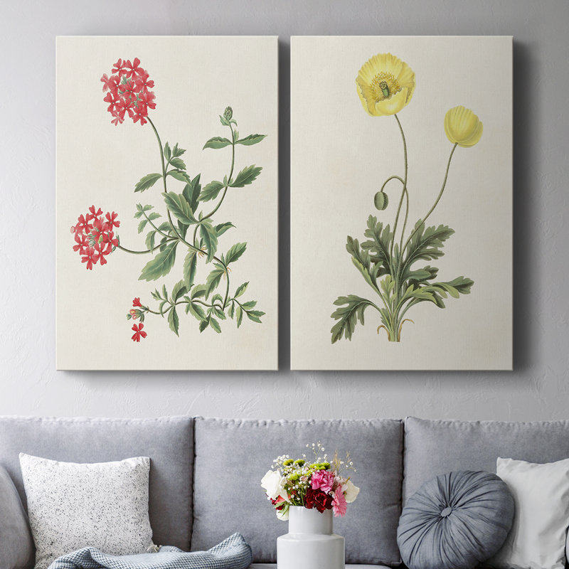 Fleurs des saisons - Toile tendue avec châssis de qualité supérieure - prête à être accrochée, H 18 po x l 24 po