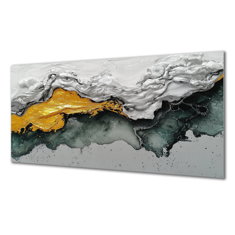 «Tranquil Divide», impression sur métal moderne, art mural moderne en métal, H 28 po x l 60 po