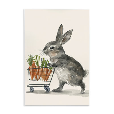 "Bunny with Carrots", art mural par Petals Prints Design