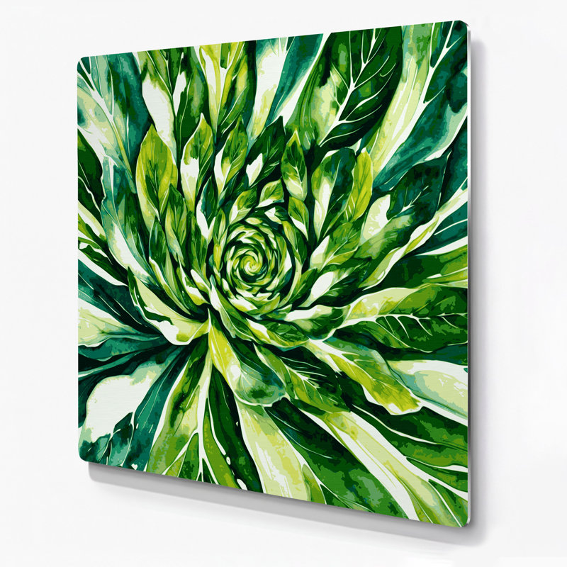 Art mural en métal vert légumes Bok Choy, H 32 po x l 32 po