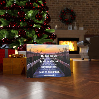 Don't Be Discouraged Deuteronomy 31:8 Christian Wall Art Bible Verse Print Ready to Hang