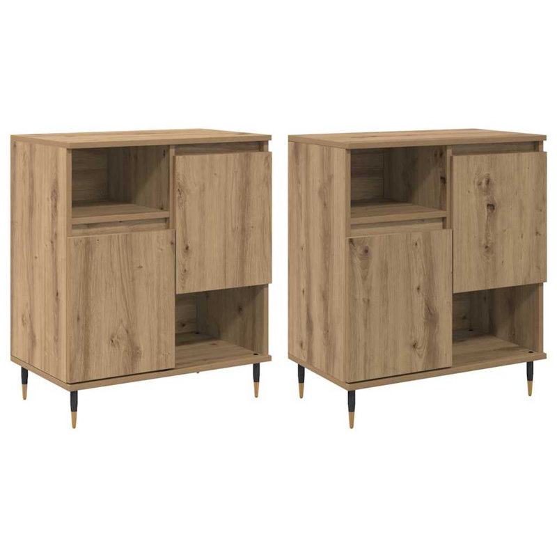 Sideboards 2 Pcs 120 X 35 X 70 Cm Engineered Wood, Artisan Oak